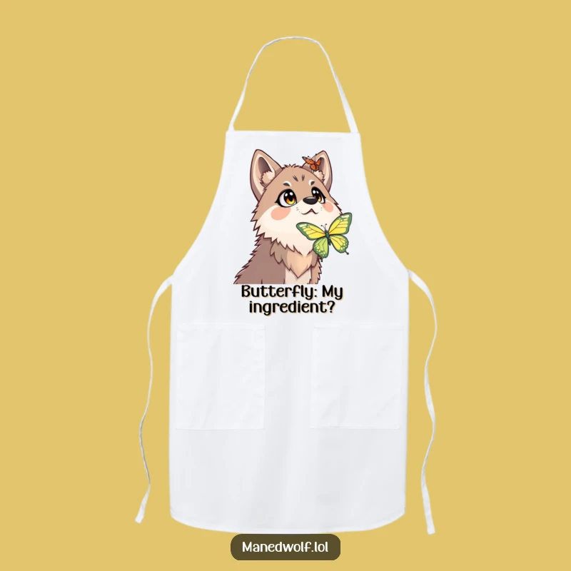 Funny Surprised Maned Wolf Apron - Cook with a Smile!