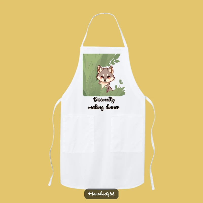 Funny Maned Wolf Chef Apron: Bush Dweller's Secret Recipe, Humorous Kitchen Gift