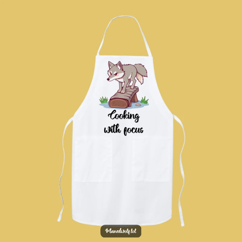 Funny Determined Maned Wolf Apron - Precision Cooking Gift