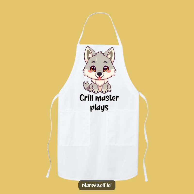 Funny Friendly Maned Wolf Apron - Playful Cooking Companion