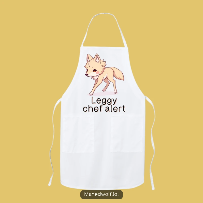 Funny Kawaii Maned Wolf Apron: Kitchen Long-Legged Strider Style