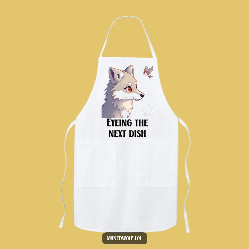 Funny Maned Wolf Apron - Cook with Focus and Humor