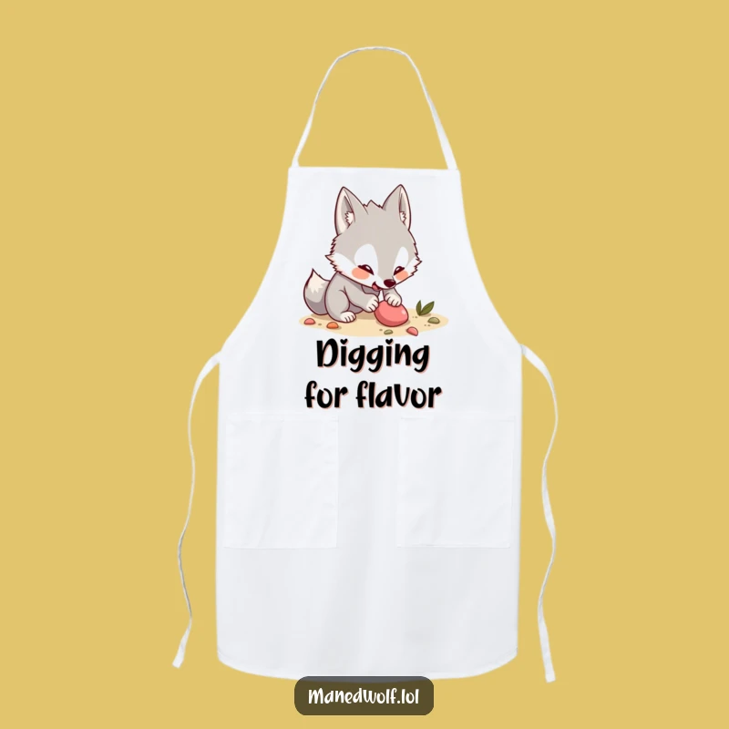Funny Maned Wolf Apron: Dig into Cooking with this Kawaii Wolf Kitchenwear