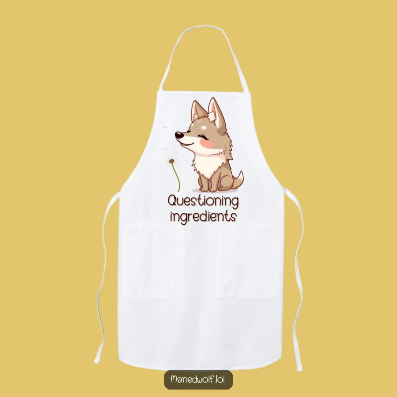 Funny Maned Wolf Dandelion Apron - Cook with Curious Style