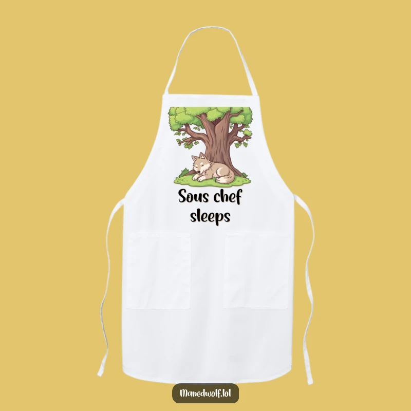 Funny Peaceful Maned Wolf Apron - Cook with a Relaxed Vibe