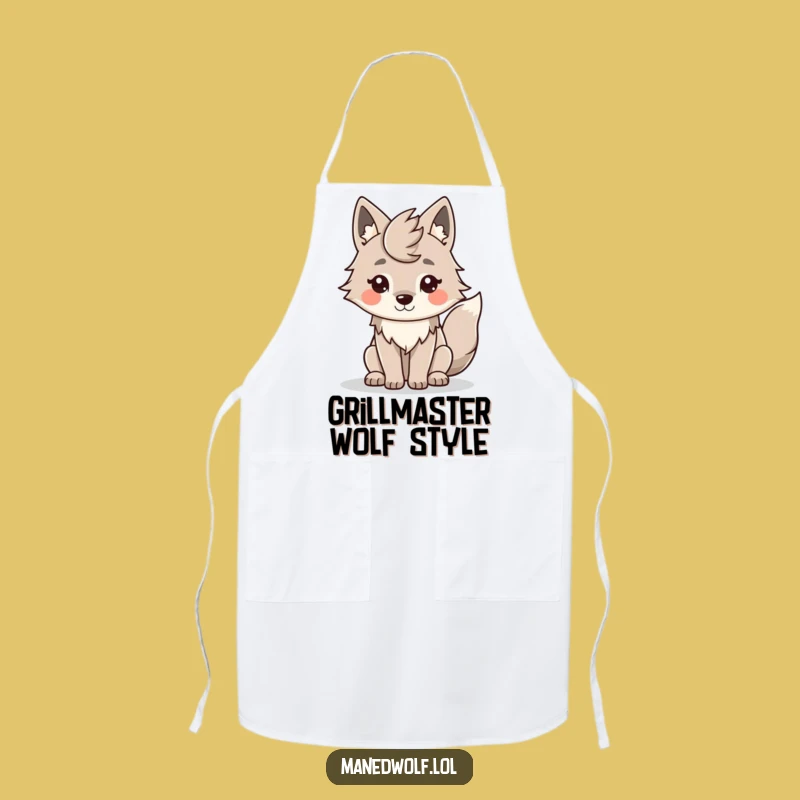 Funny Kawaii Maned Wolf Apron: Cook with a Smile and Whimsy