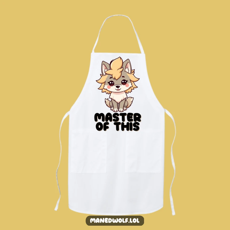 Funny Kawaii Maned Wolf Mane Apron: Cook with Flair with This Hilarious Wolf Kitchen Essential