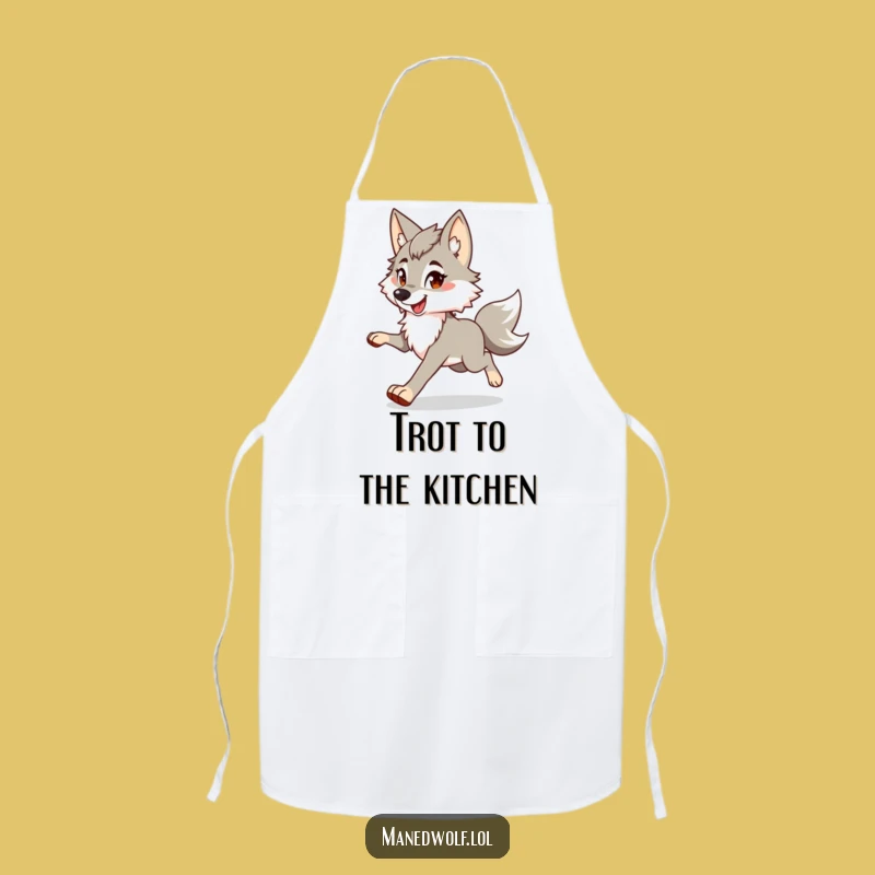 Funny Maned Wolf Chef Apron: Cook with a Happy, Bouncy Flair