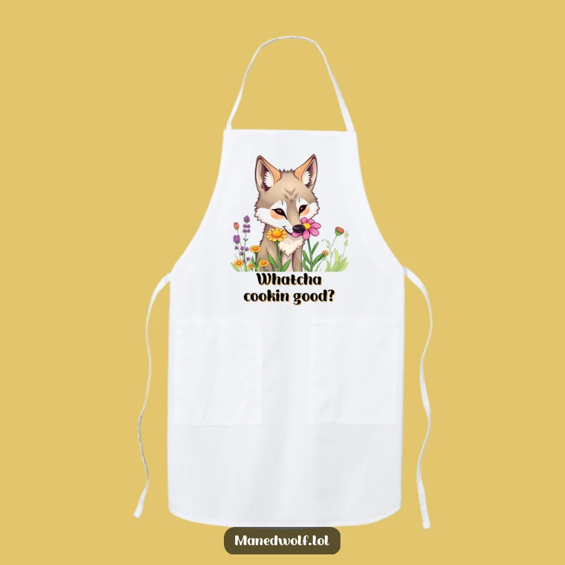Funny Maned Wolf Flower Apron - Cook with Nature's Style