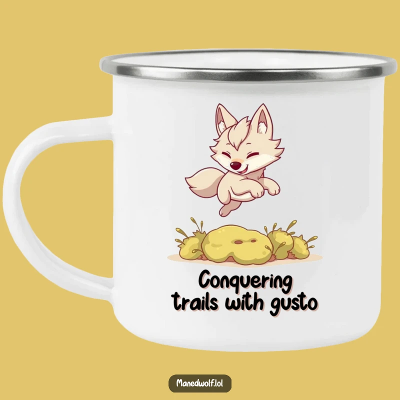 Funny Kawaii Maned Wolf Camping Mug: Bush Leaper, Durable Outdoor Gift