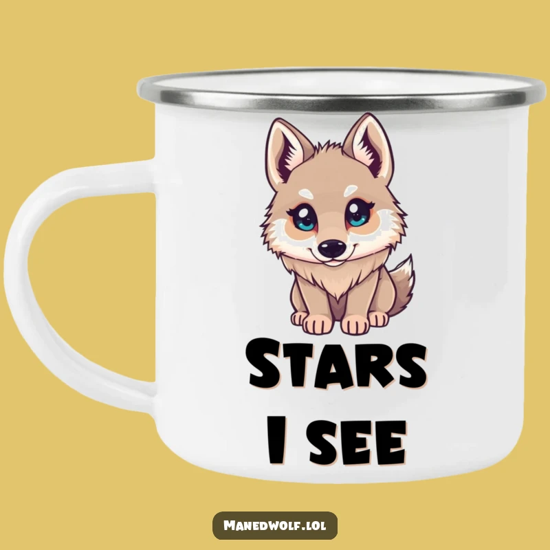 Funny Maned Wolf Curious Camping Mug: Adventure with Wonder