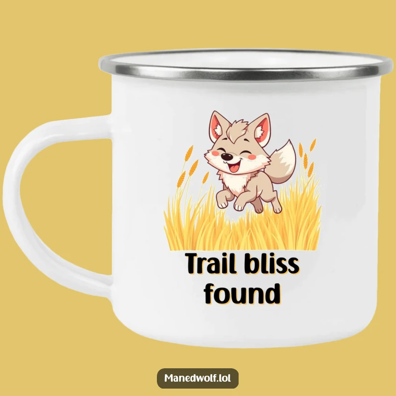 Funny Maned Wolf Grass Camping Mug - Adventure & Joyful Sips