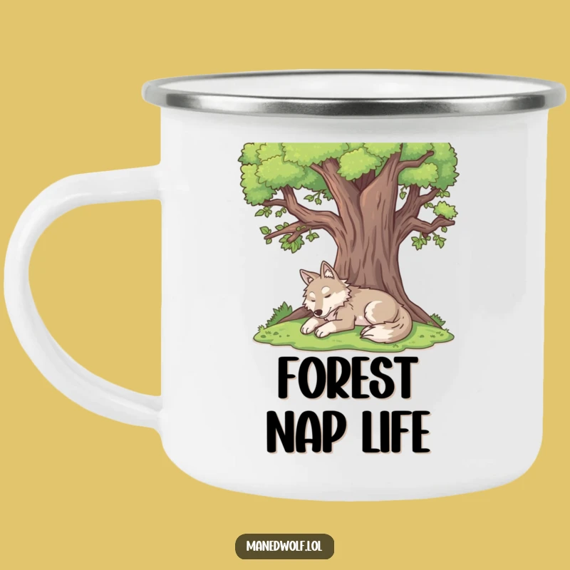 Funny Peaceful Maned Wolf Camping Mug - Sip Serenity Outdoors