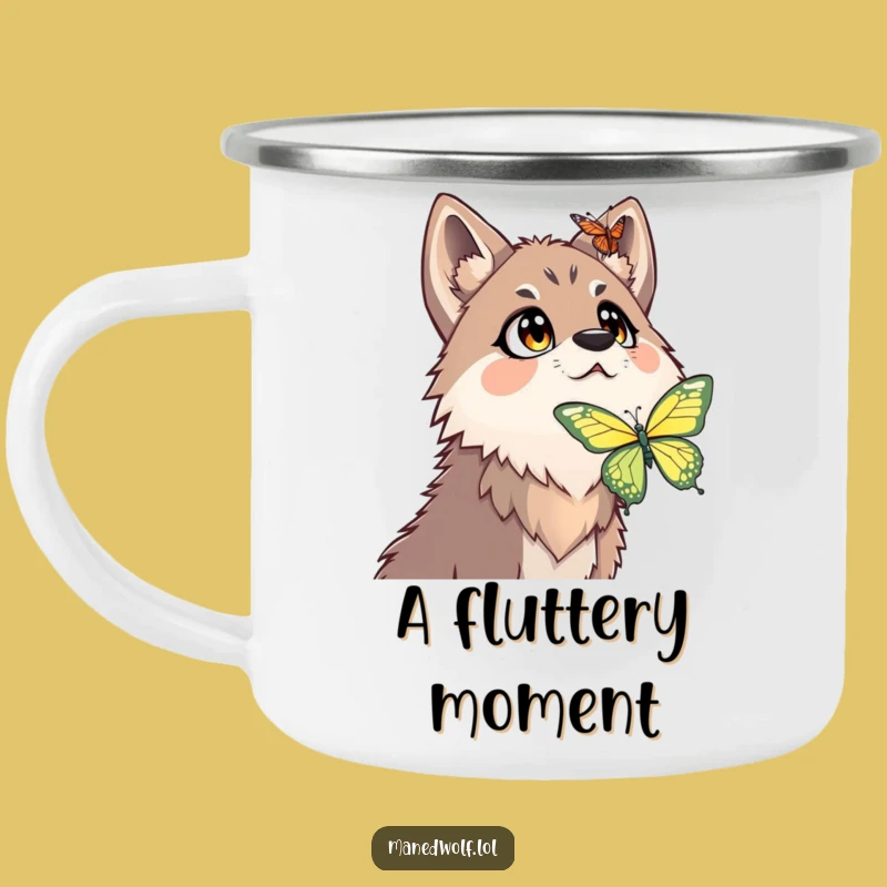 Funny Surprised Maned Wolf Camping Mug - Adventure Fuel for Laughs