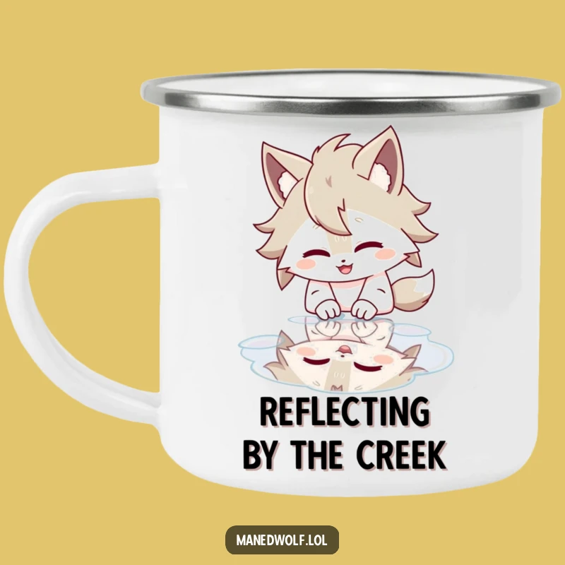 Funny Camping Maned Wolf Mug: Puddle Giggles, Outdoor Humor Gift
