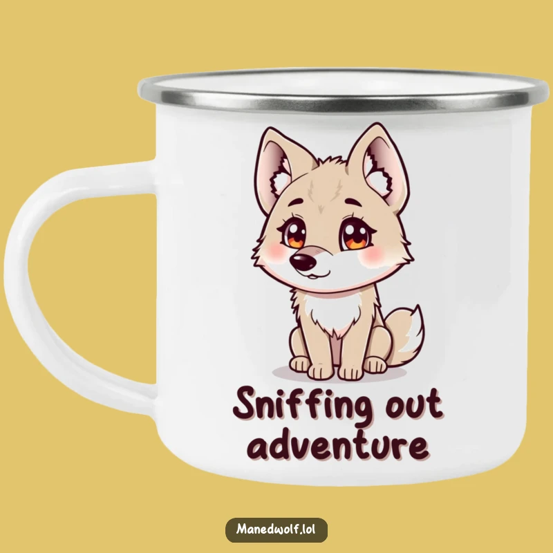 Funny Curious Maned Wolf Camping Mug - Fuel Your Sense of Wonder