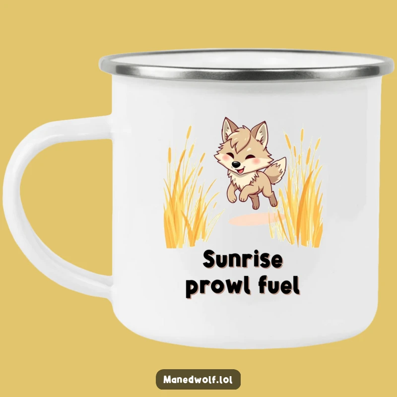 Funny Maned Wolf Prancing Camping Mug - Adventure & Exotic Humor
