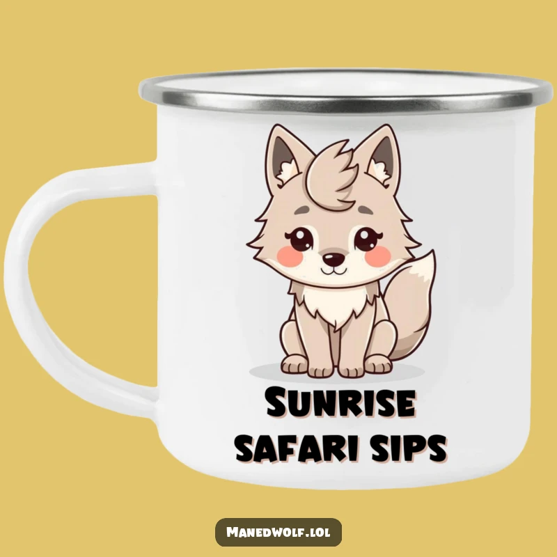 Funny Kawaii Maned Wolf Camping Mug: Adventure Fuelled by Smiles