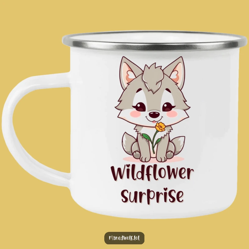 Funny Maned Wolf Campflower Mug - Cheerful Outdoor Gift