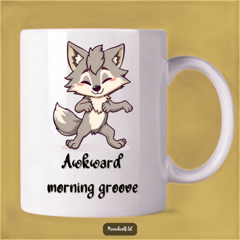 Funny Awkward Maned Wolf Dance Mug: Hilarious Moves Gift!