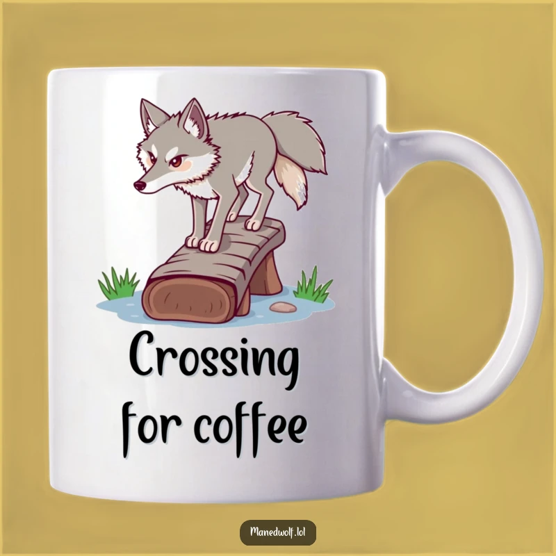 Funny Determined Maned Wolf Mug - Focus And Balance Gift