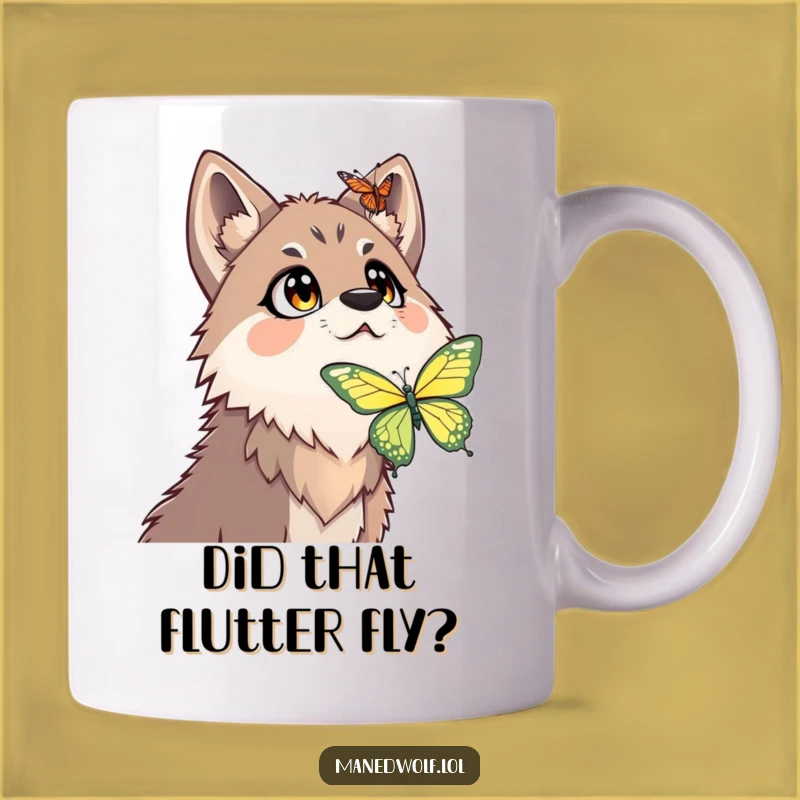Funny Surprised Maned Wolf Mug - A Hilarious Wildlife Encounter Gift