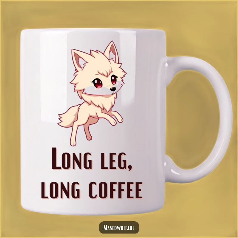 Kawaii Maned Wolf Long Legs Mug: Cute and Funny Art for Animal Lovers