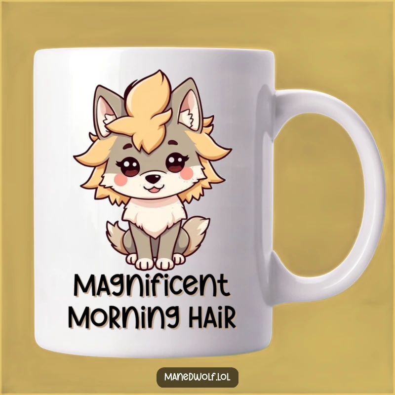 Funny Kawaii Maned Wolf Mane Mug: Flaunt Your Style with This Hilarious and Unique Gift