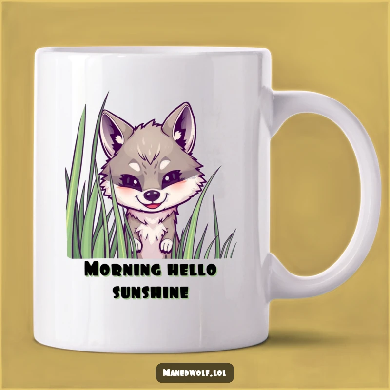 Peek-a-Boo Funny Maned Wolf Mug: A Joyful Surprise for Coffee Lovers!