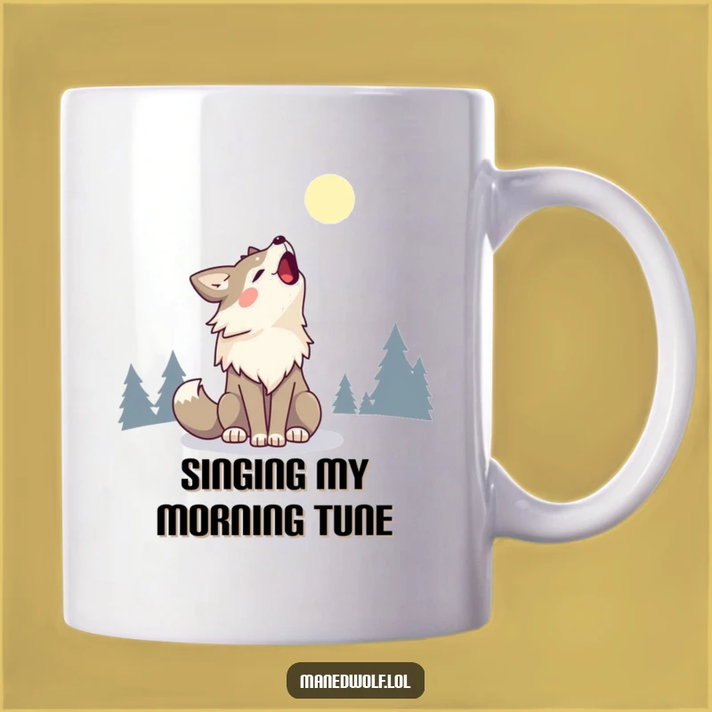 Kawaii Maned Wolf Happy Howling Mug - Funny Joyful Gift