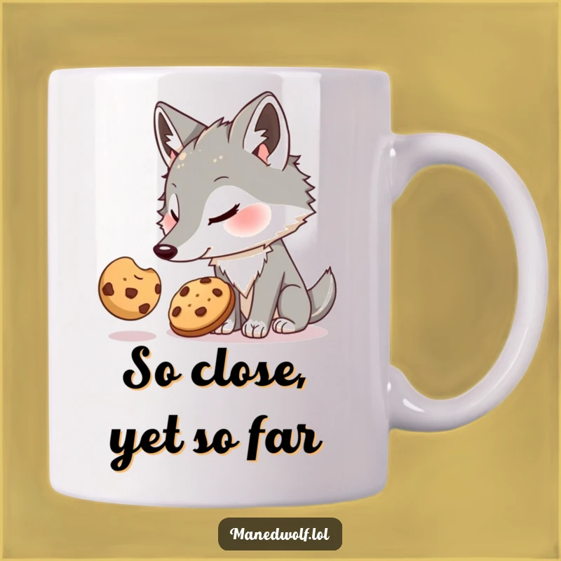 Funny Maned Wolf Cookie Quest Mug - Hilarious Gift for Animal Lovers