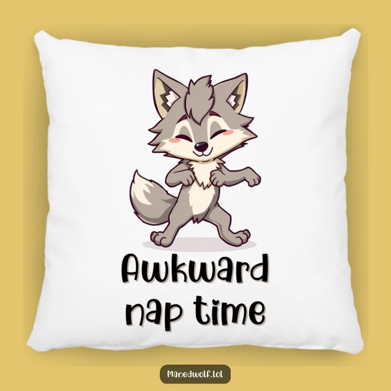 Funny Maned Wolf Pillow: Awkward Dance Comfort, Soft Humorous Gift!