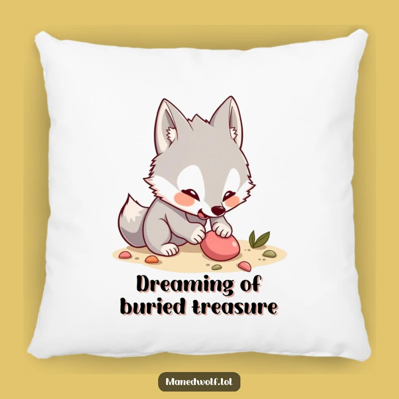 Funny Maned Wolf Pillow: Snuggle with this Excitedly Digging Kawaii Wolf