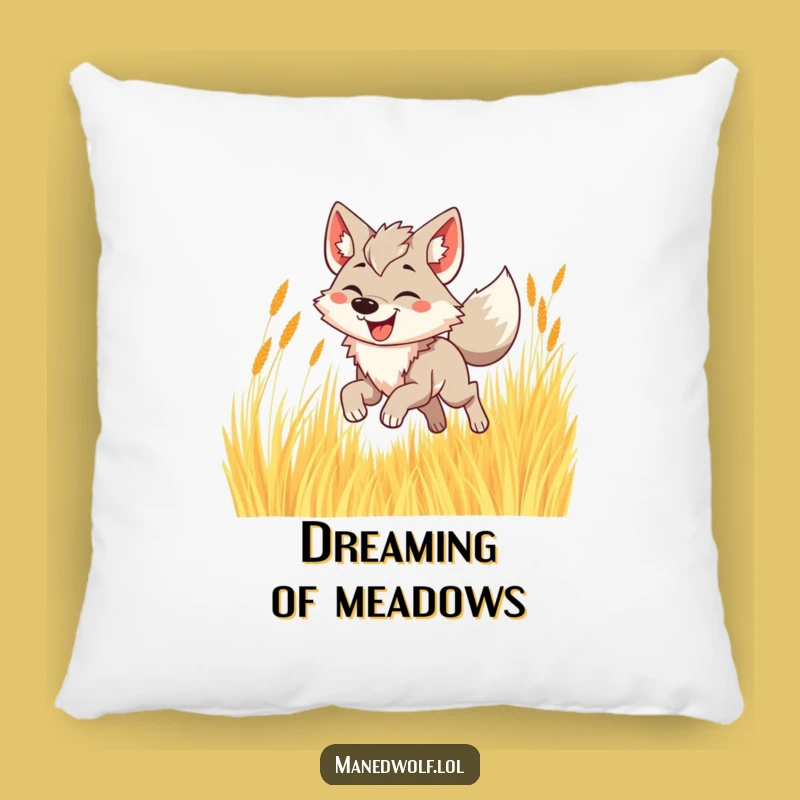 Funny Maned Wolf Grass Pillow - Comfy & Joyful Accent