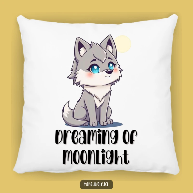 Cozy Maned Wolf Moon Pillow: Snuggle with Night's Funny Magic!