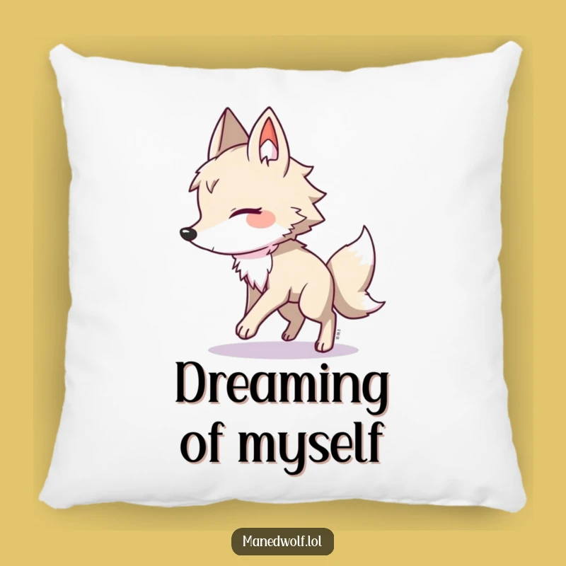 Funny Maned Wolf Shadow Chase Pillow - Plush Fun, Hilarious Gift