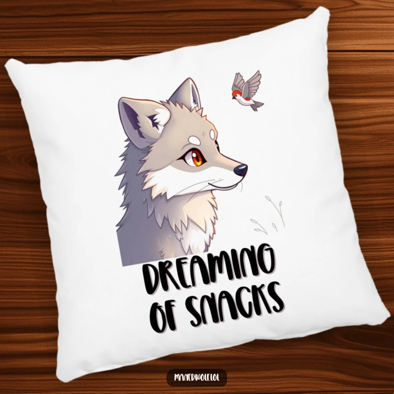 Funny Maned Wolf Pillow showcasing a maned wolf with wide, bright eyes, adding a humorous, watchful presence.