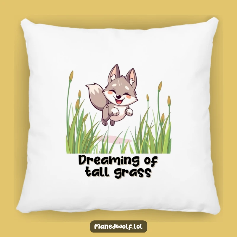 Funny Happy Maned Wolf Pillow - Comfy Cozy Home Decor Gift