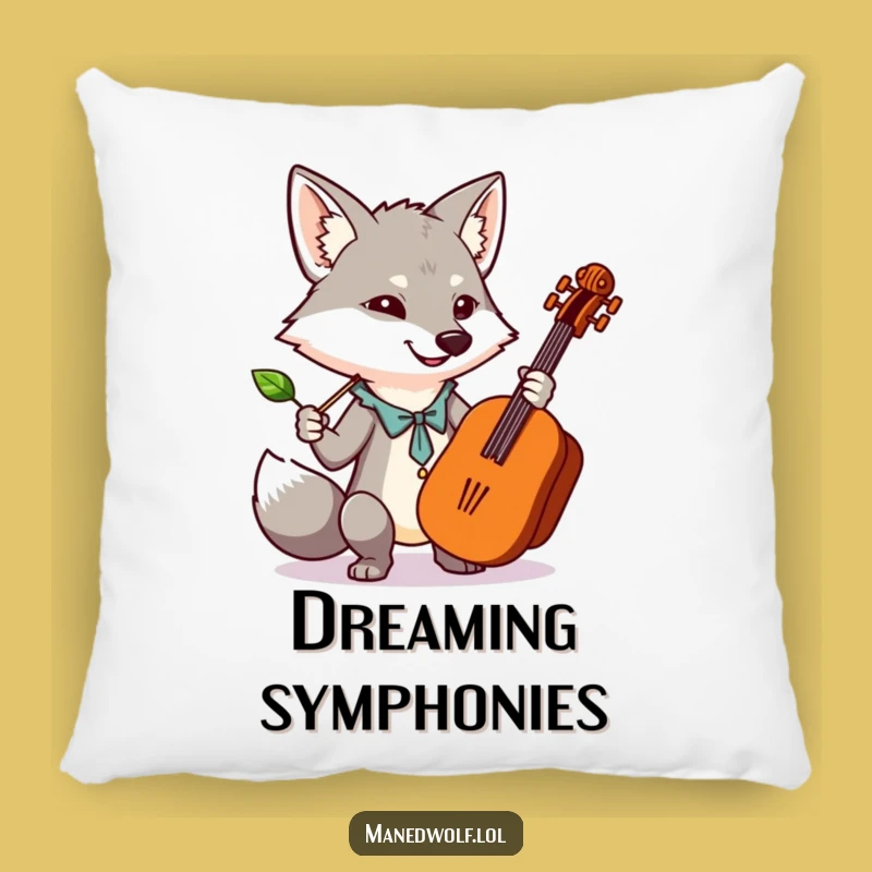 Funny Kawaii Maned Wolf Orchestra Pillow: Cozy Conductor Cushion, Adorable Gift