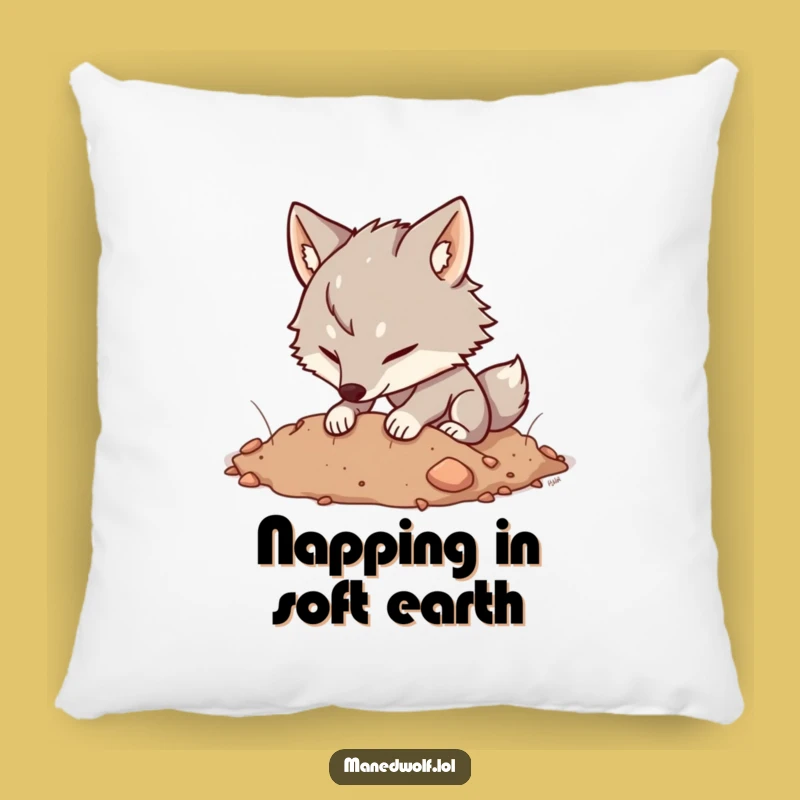 Funny Kawaii Maned Wolf Digging Pillow: Soft Earth Cushion, Comfy Funny Gift!
