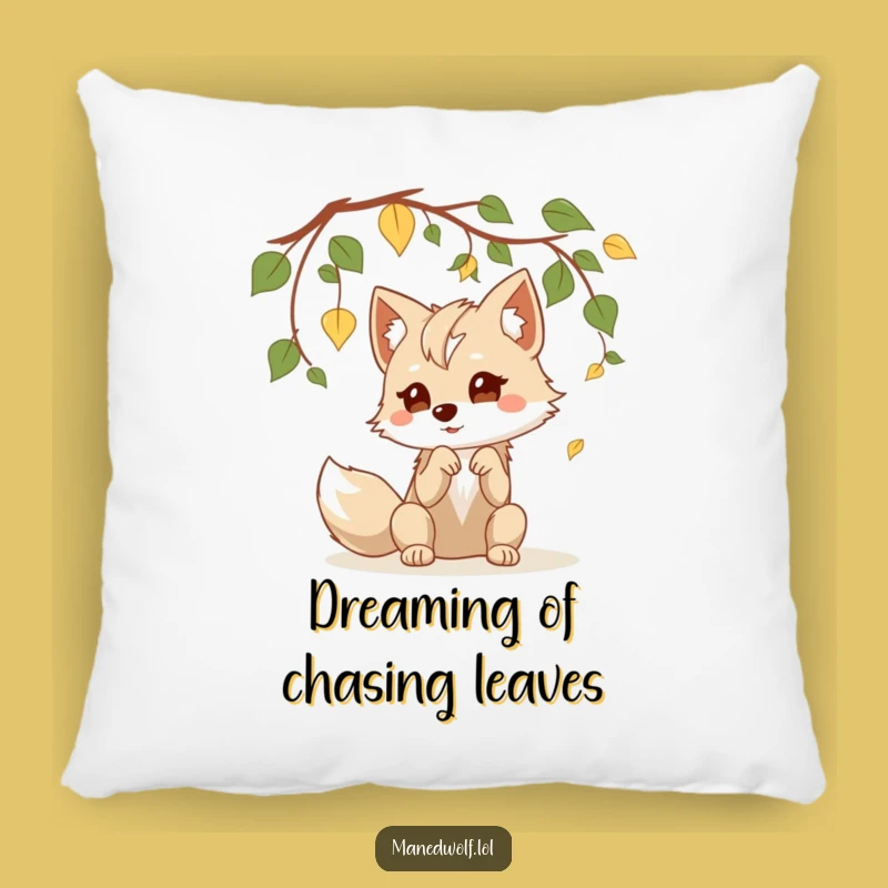 Funny Kawaii Maned Wolf Pillow: Cuddle Up with Playful Leaf Batting Fun