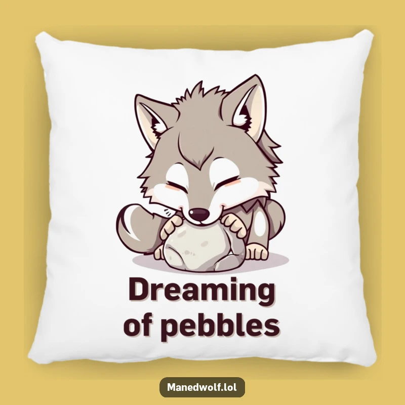 Funny Maned Wolf Stone Nudge Pillow: Cozy Curiosity for Comfort!