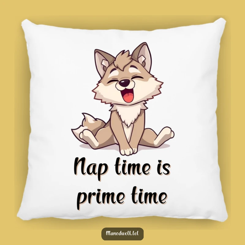 Funny Maned Wolf Stretch Pillow - Cozy Cushion with Comical Animal Design