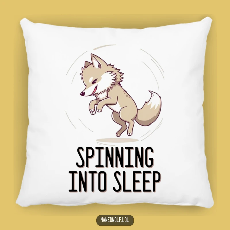Funny Maned Wolf Tail Chase Pillow - Comfy & Playful