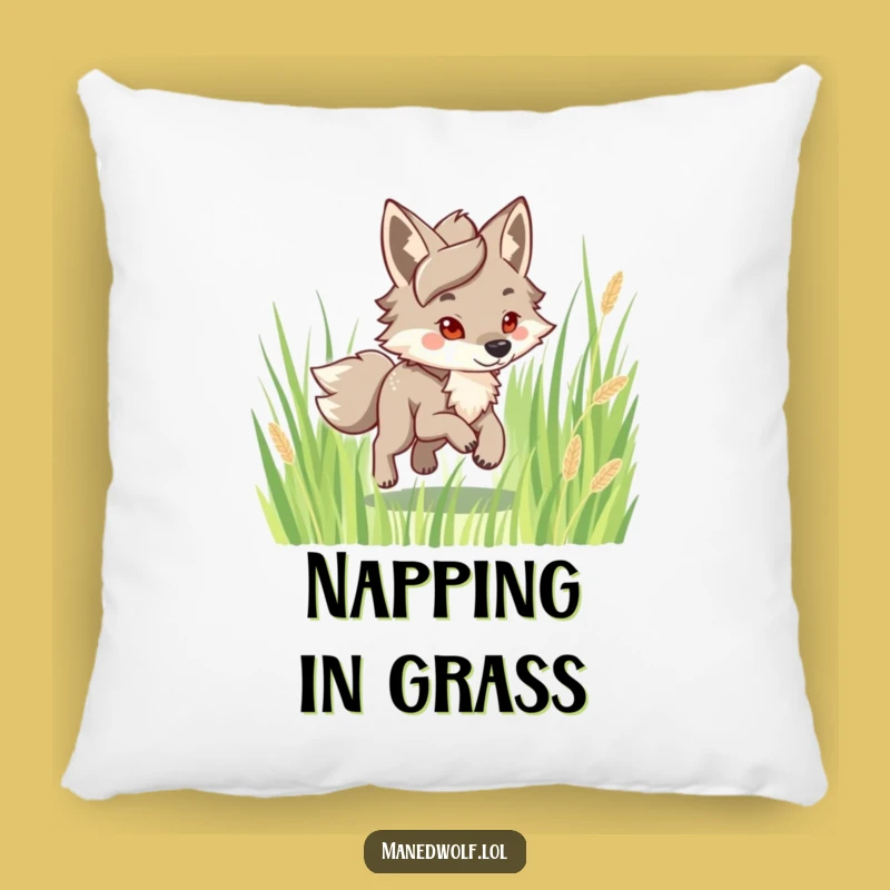 Funny Maned Wolf Trotting Pillow: Cozy Comfort for Happy Explorers