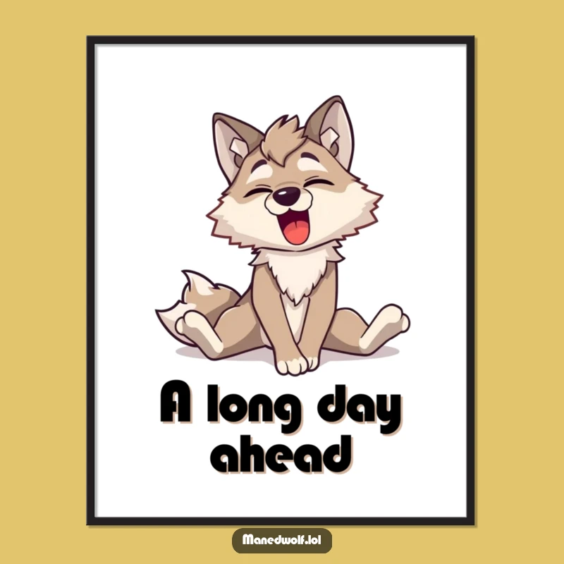 Funny Maned Wolf Yawn Digital Art - Instant Hilarious Animal Download for Your Space