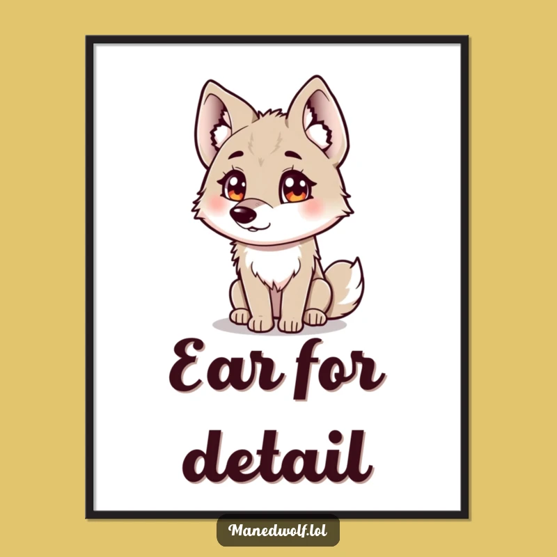 Funny Curious Maned Wolf Digital Art - Instant Intrigue for Your Walls