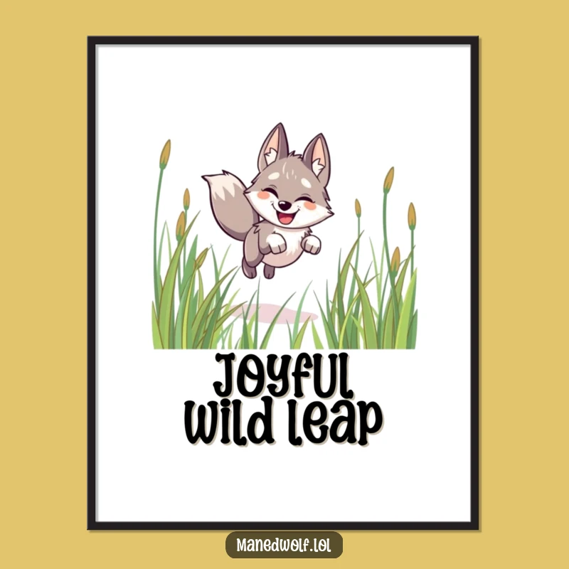 Funny Happy Maned Wolf Digital Art - Instant Joyful Decor Gift