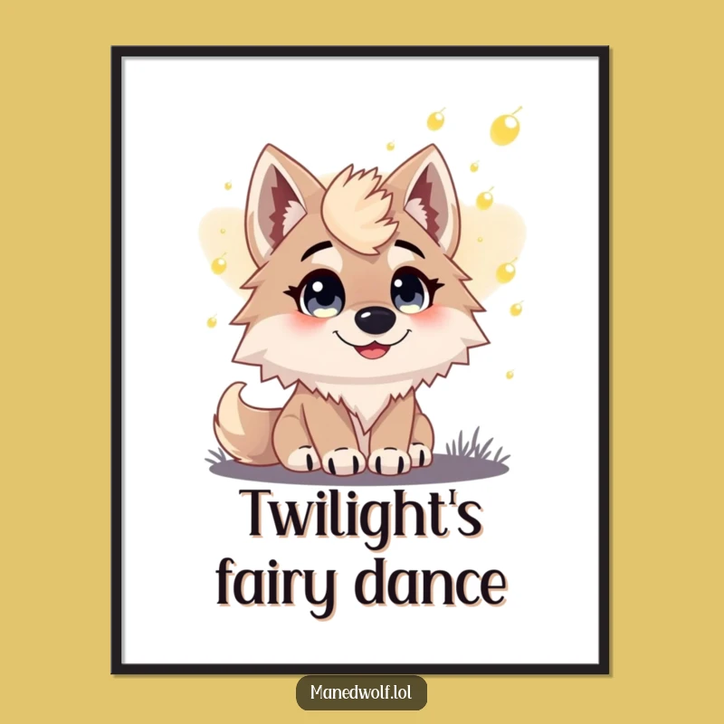 Instant Enchantment Maned Wolf Firefly Dusk Digital Print - Funny Art