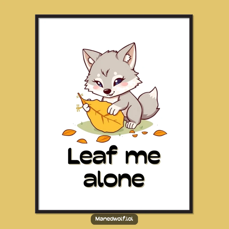 Funny Kawaii Maned Wolf Digital Art Print: Download Playful Pounces and Humor!